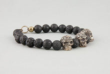 Bracelet Têtes de Mort en céramique et bronze