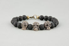 Bracelet Têtes de Mort en céramique et bronze