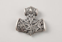 Collier Viking Marteau de Thor (Mjölnir) décoré des Loups d'Odin (Geri et Freki) (922)