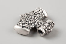 Collier Viking Marteau de Thor (Mjölnir) décoré des Loups d'Odin (Geri et Freki) (922)
