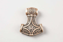 Collier Viking Marteau de Thor - Mjölnir gravé en bronze 