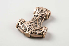Collier Viking Marteau de Thor - Mjölnir gravé en bronze 