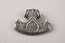 Collier Viking Tête de Hache en bronze plaqué argent 