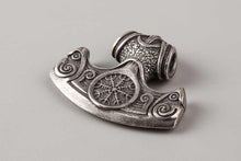 Collier Viking Tête de Hache en bronze plaqué argent 