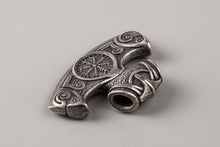 Collier Viking Tête de Hache en bronze plaqué argent 