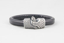 Bracelet Viking Griffe de Dragon (Nídhögg) en Cuir et bronze