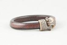 Bracelet Viking Griffe de Dragon (Nídhögg) en Cuir et bronze