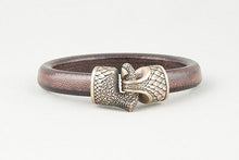 Bracelet Viking Griffe de Dragon (Nídhögg) en Cuir et bronze