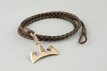 Bracelet Viking Hache de Guerre en Cuir et Bronze 