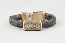 Bracelet Viking Serpent de Midgard (Jormungandr) en Cuir et Bronze 