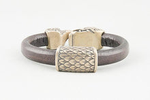 Bracelet Viking Serpent de Midgard (Jormungandr) en Cuir et Bronze 