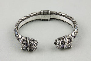 Bracelet Viking Têtes de Dragon (Nídhögg) en Alliage Métallique 