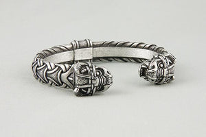 Bracelet Viking Têtes de Dragon (Nídhögg) en Alliage Métallique 
